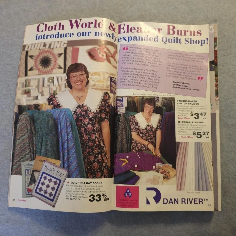 Cloth World Preview Magazine Aug/Sept 1993 Fabric Sewing Catalog Vintage Fashion
